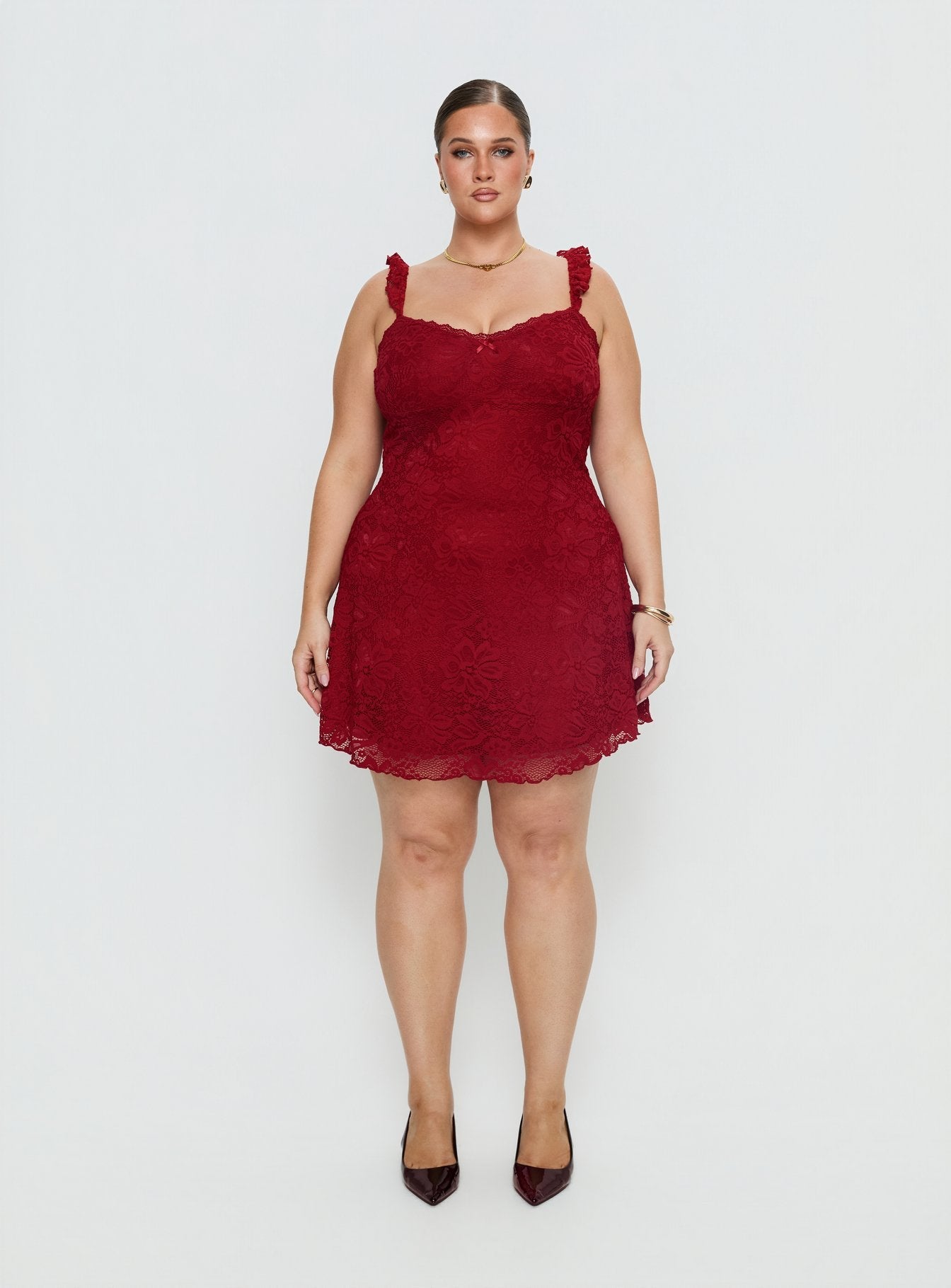 Beacall Mini Dress Red Curve
