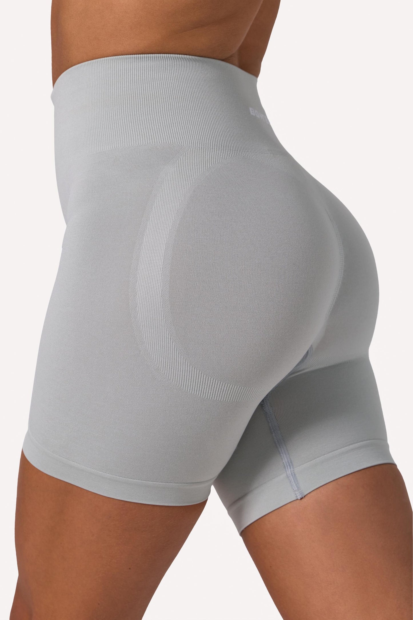 Define Luxe High-Waist Biker Shorts in Fog