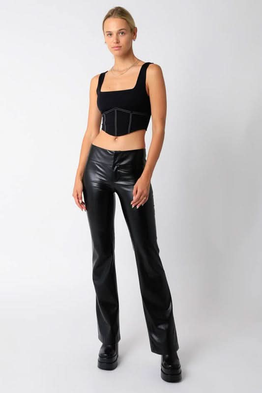 Michelangelo Black Sculpted Bustier Top