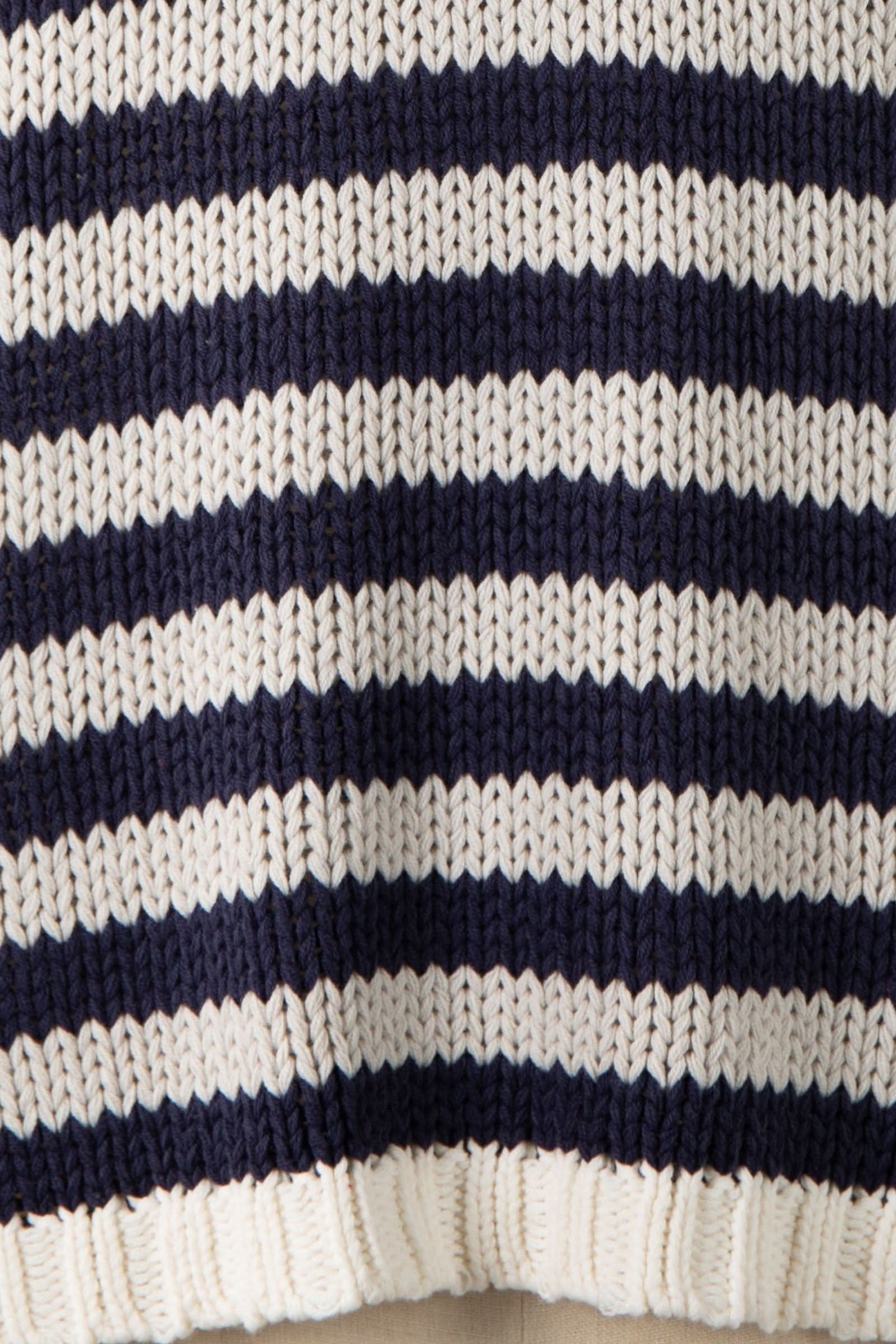 Lia Denim Stripe Oversized V-Neck Sweater Top