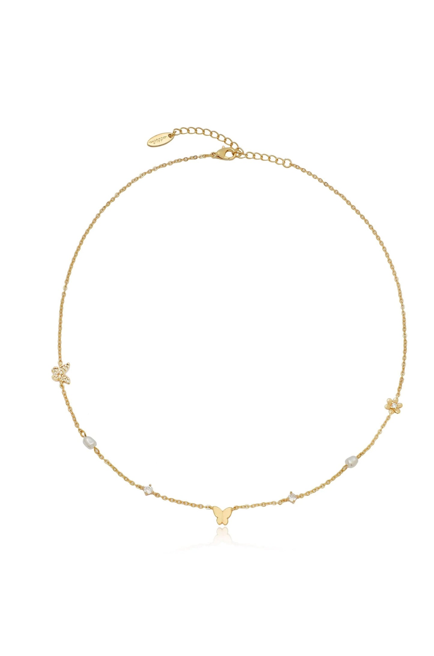 Ettika Subtle Butterflies and Pearl Necklace
