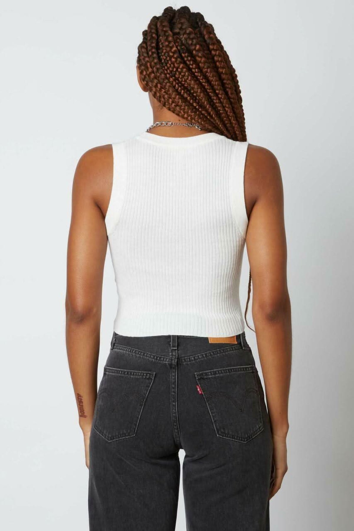 Little Bit of Sweetness White Cropped Button-Down Vest