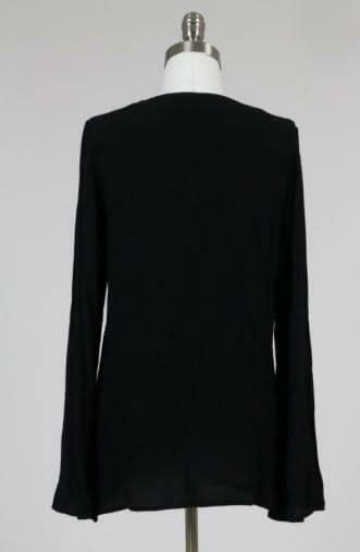 Fundamental Style Black Lace-Up Tunic Top
