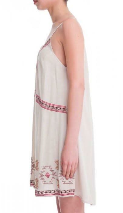 Heart of Mine Taupe Embroidered Shift Dress