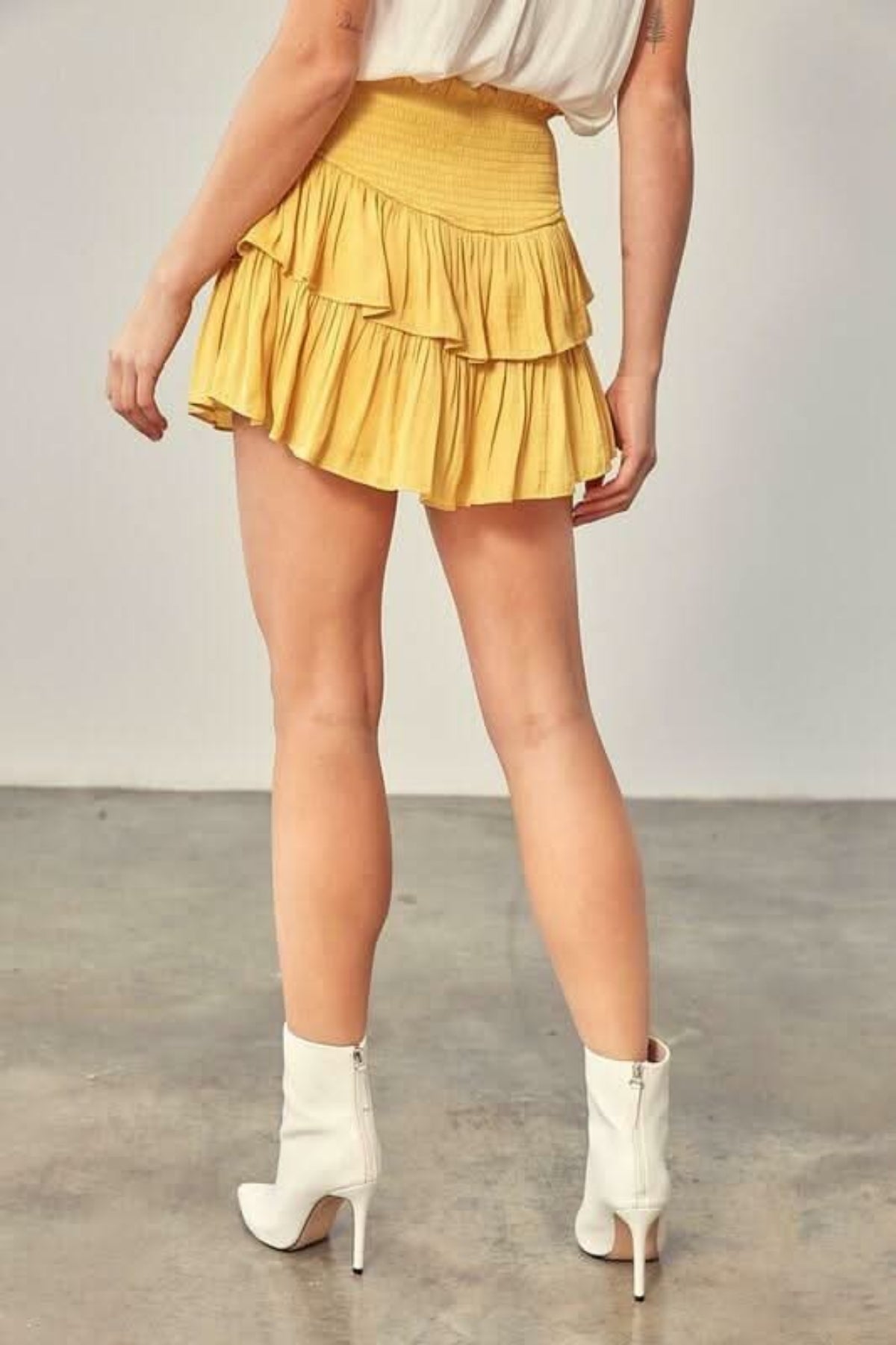 Monaco Honey Butter Ruffled Skirt