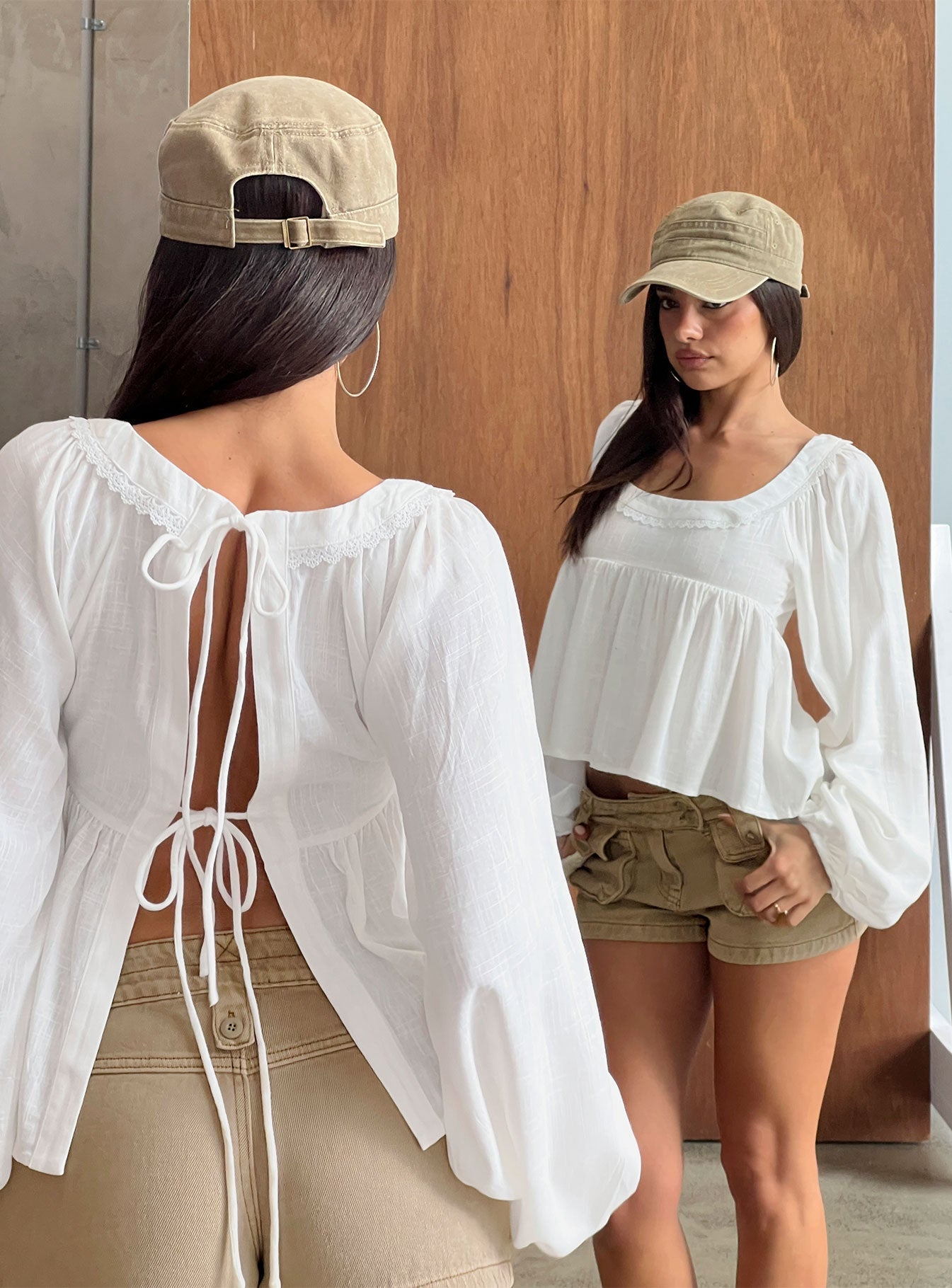 Benjie Long Sleeve Top White