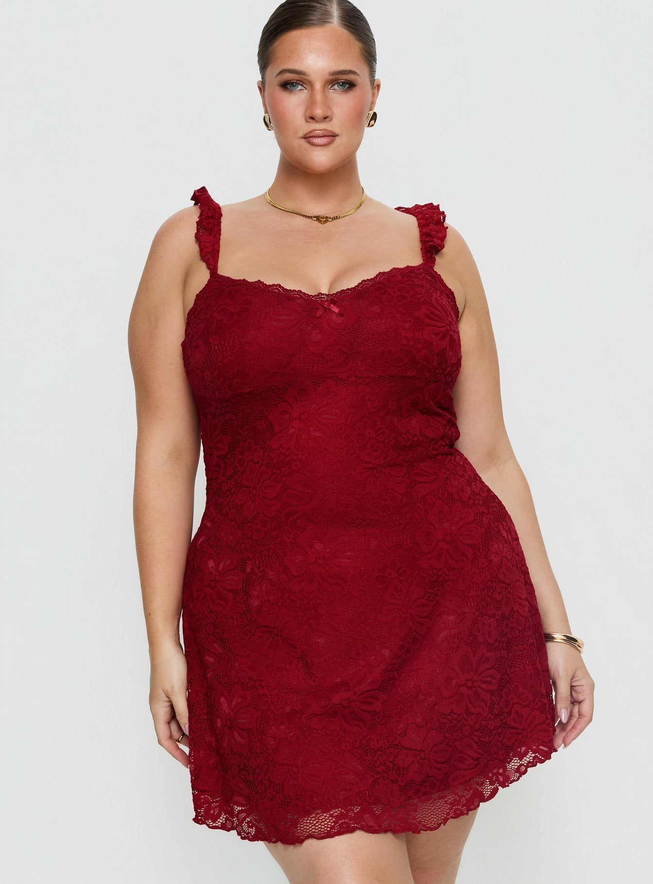 Beacall Mini Dress Red Curve