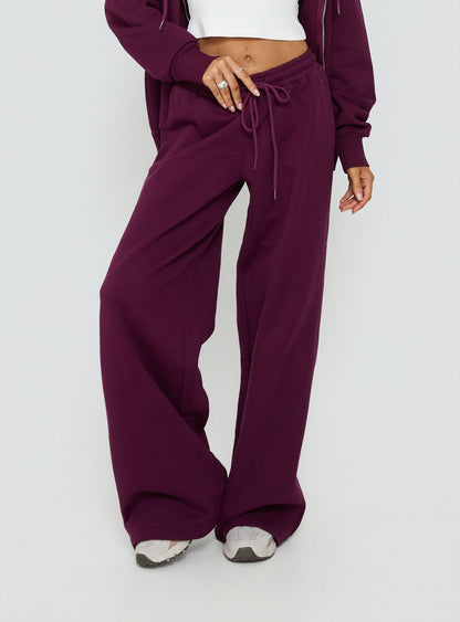 All Day Straight Leg Sweatpants Plum