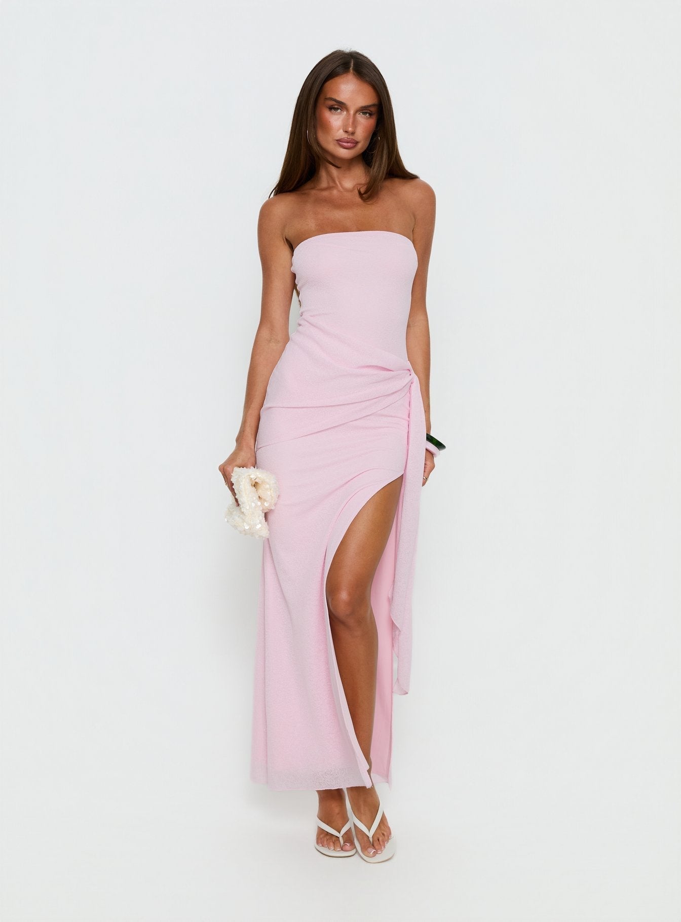 Analeah Strapless Maxi Dress Pink