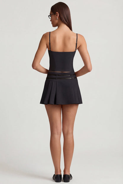 Cut-Top Camisole Top in Black