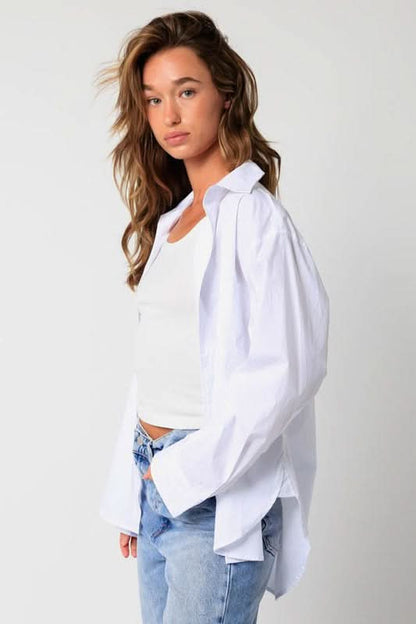 Go-To White Button-Up Top