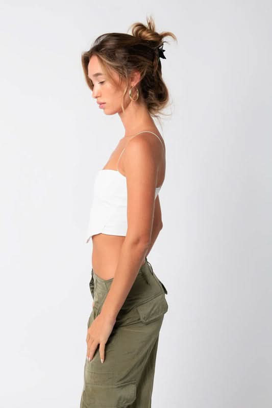 Hot Girl White Vegan Corset Crop