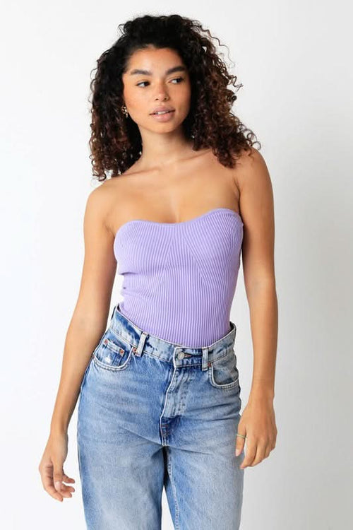 Leah Lilac Ribbed Tube Top