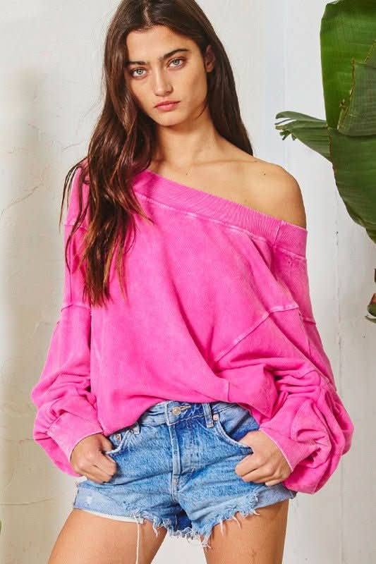 Ellie Pink Twist Front Sweatshirt