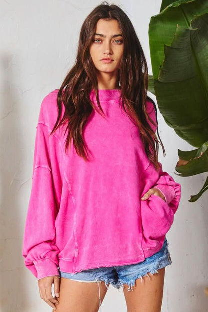 Ellie Pink Twist Front Sweatshirt