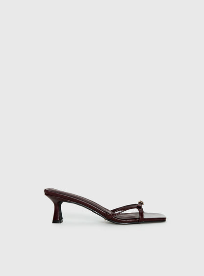 Billini Tesni Buckle Detail Heels Berry Shine