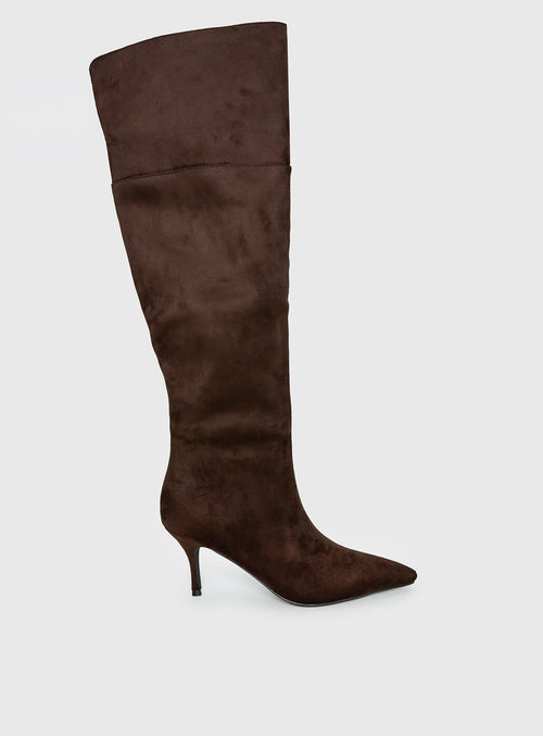 Billini Zamari Faux Suede Knee High Boots Cocoa