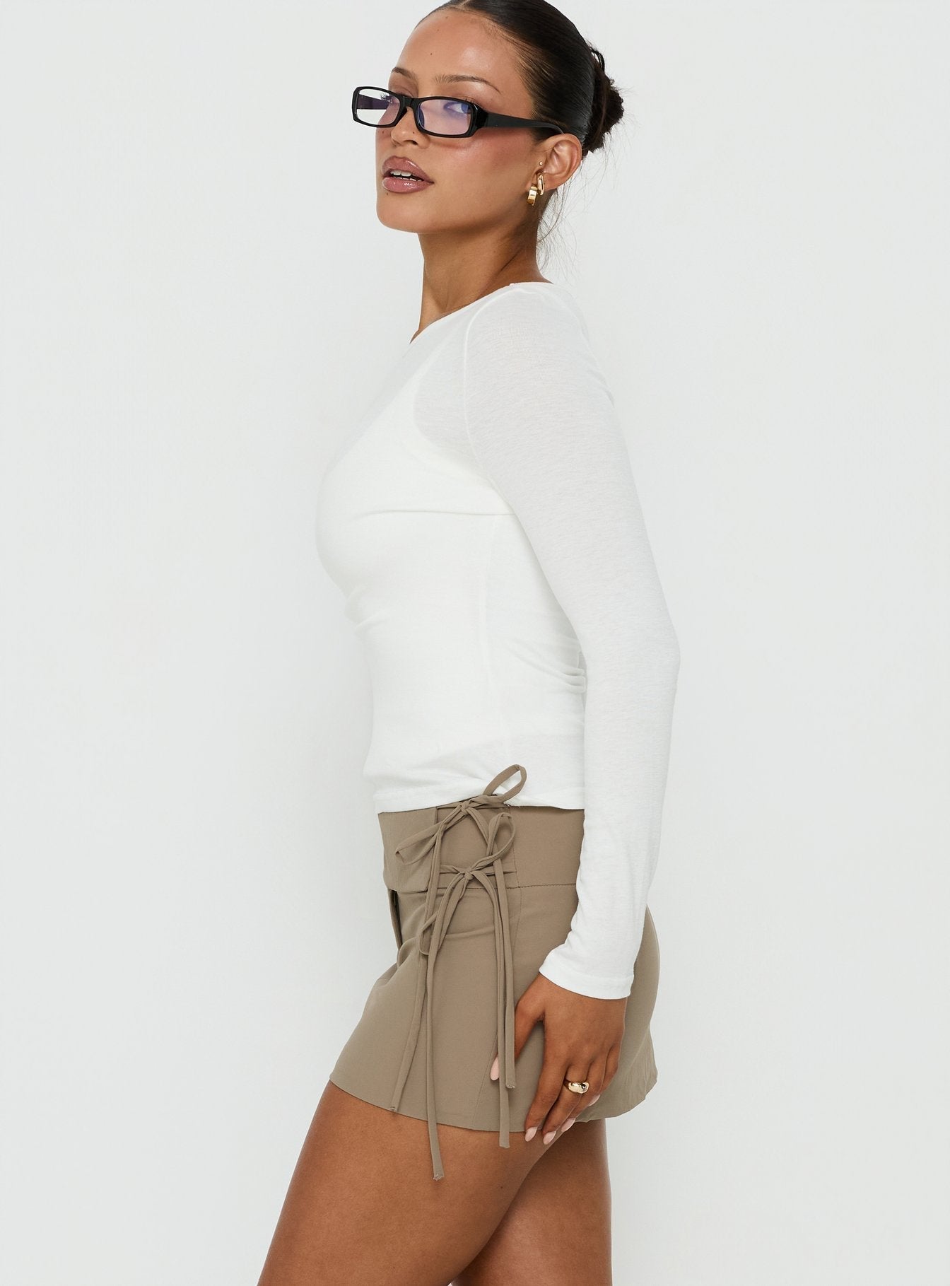 Another Try Cargo Mini Skirt Khaki