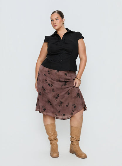 Arianwyn Short Sleeve Shirt Black Curve