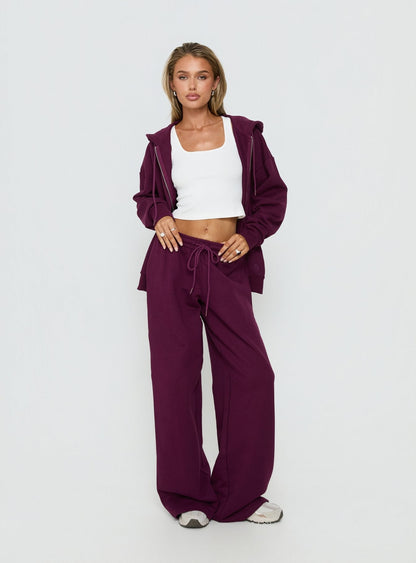 All Day Straight Leg Sweatpants Plum