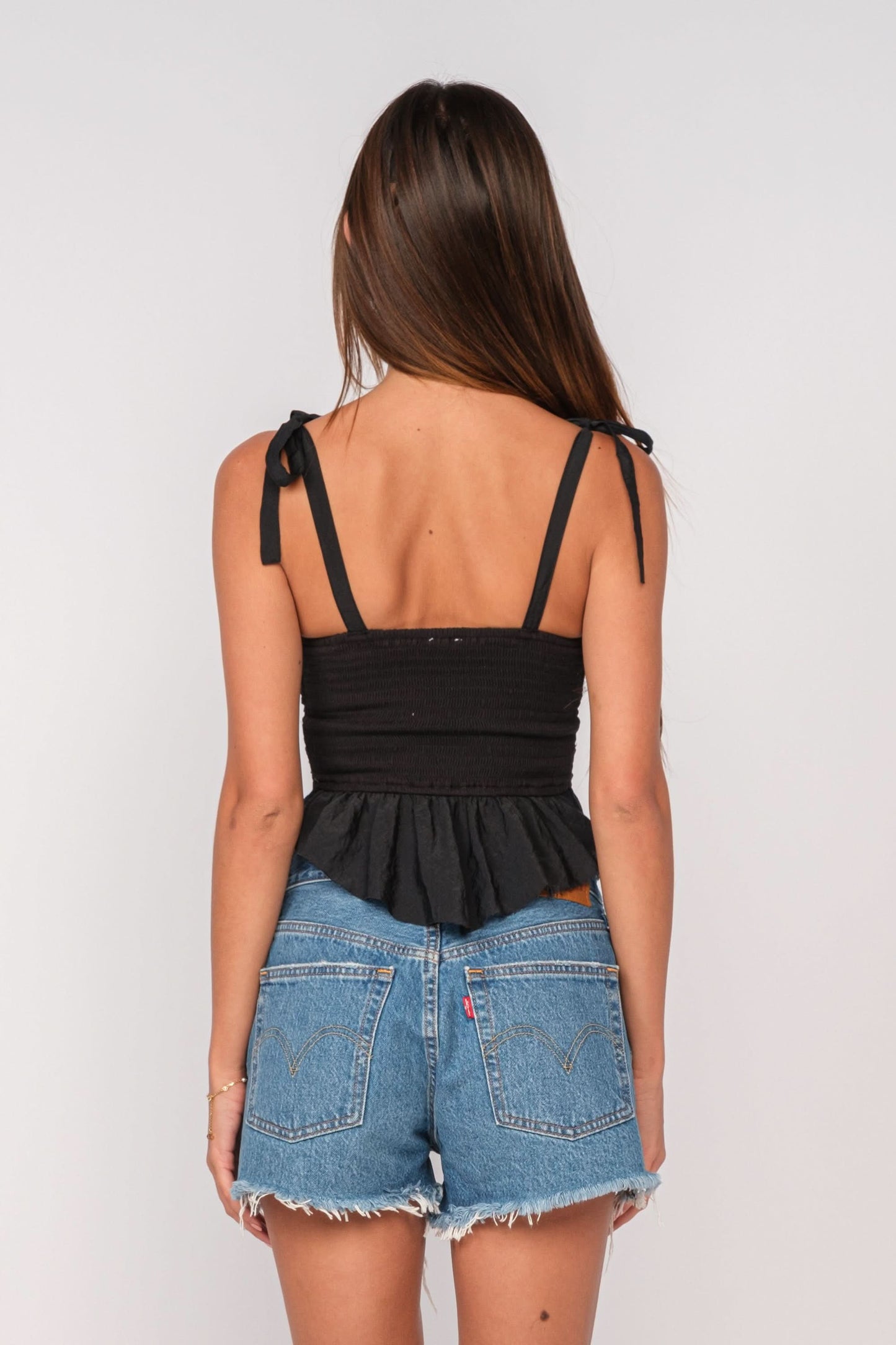Elyse Black Peplum Top