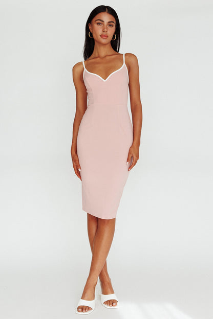 Kandis Low Back Midi Dress Rose