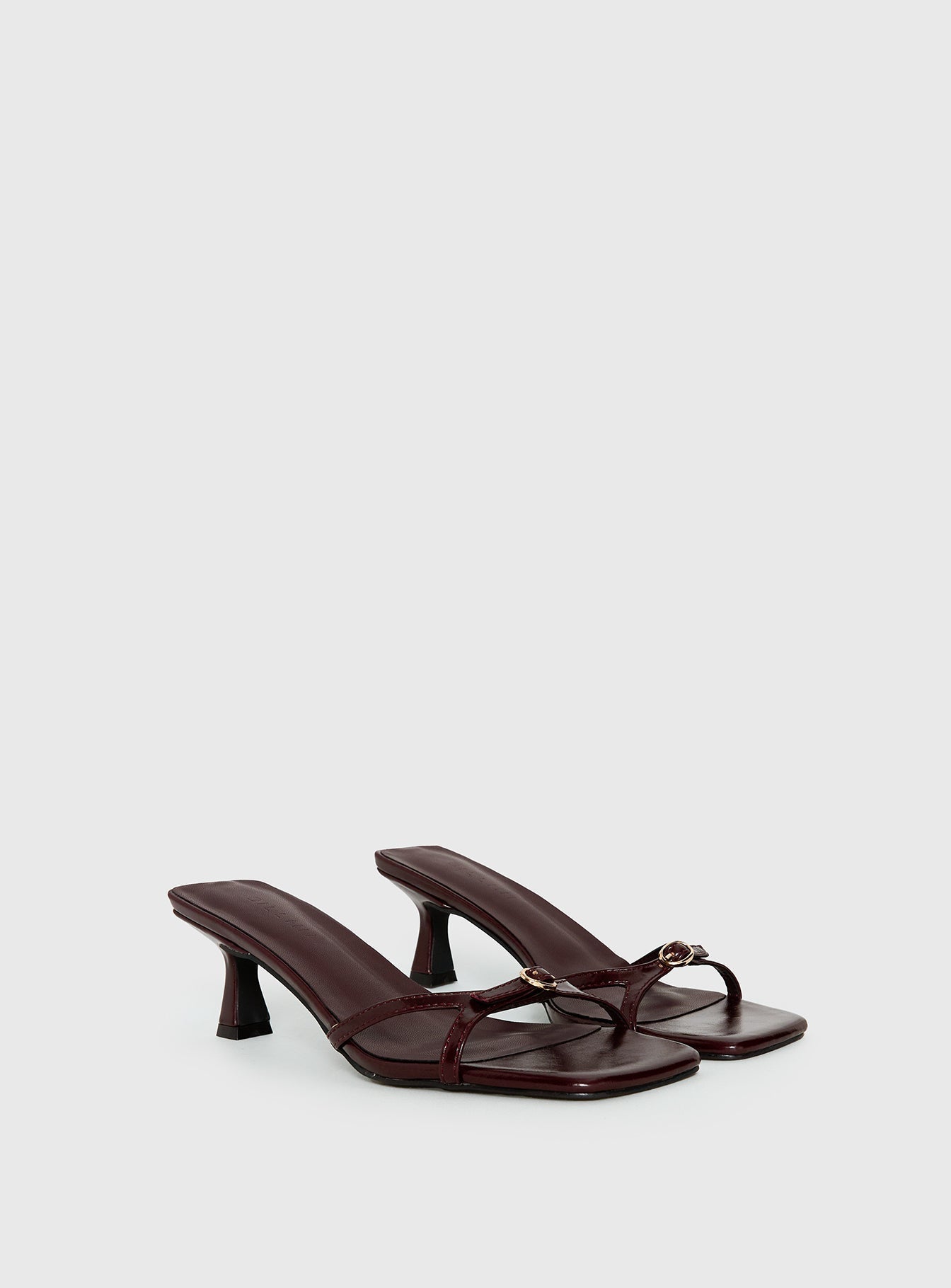 Billini Tesni Buckle Detail Heels Berry Shine
