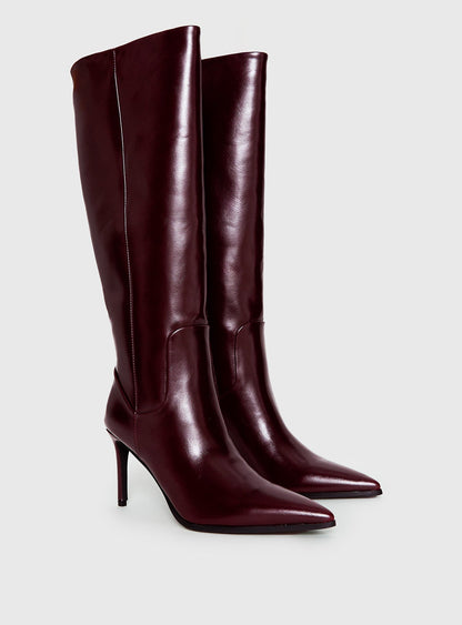 Billini Yasma Knee High Boots Berry Shine