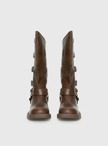 Buckle Down Boots Brown