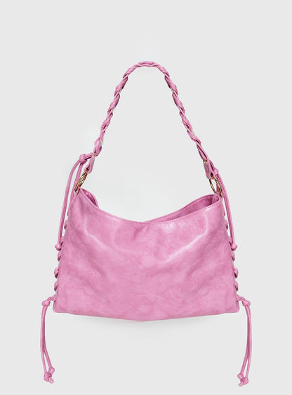 Amadea Tie Detail Shoulder Bag Pink