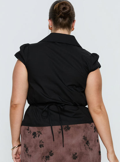 Arianwyn Short Sleeve Shirt Black Curve