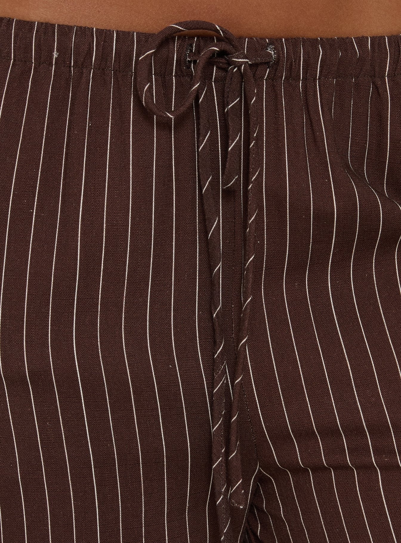 Amibella Mid Rise Wide Leg Pants Brown / Cream Stripe