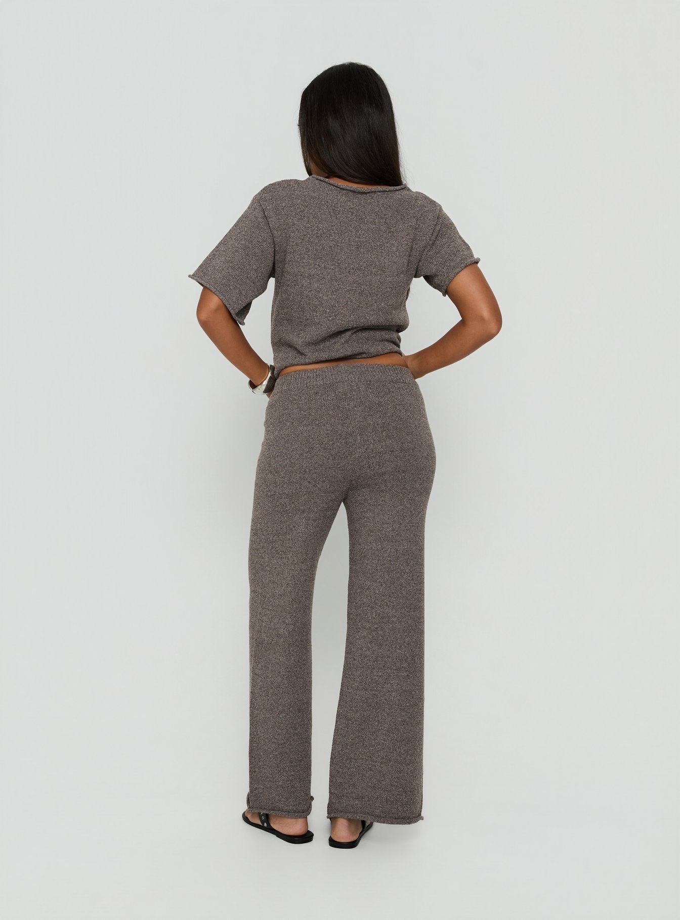 Calisse Knit Wide Leg Pants Mocha