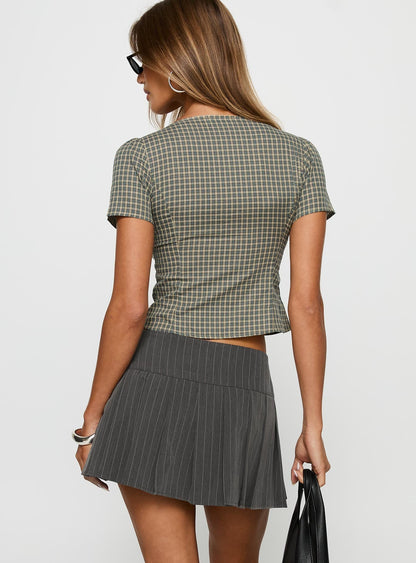 Bad Liar Pleated Skort Grey Stripe