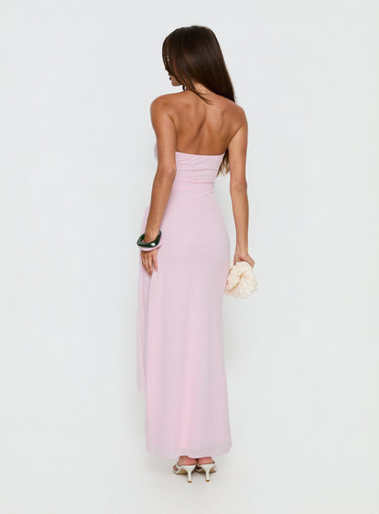 Analeah Strapless Maxi Dress Pink