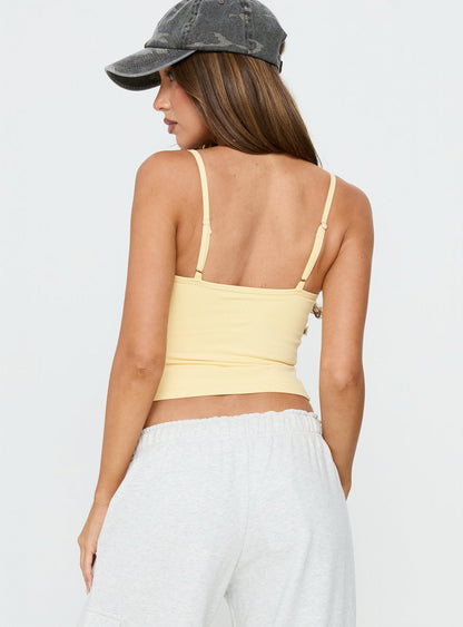 Ascend Layered Halter Tank Top Yellow / White