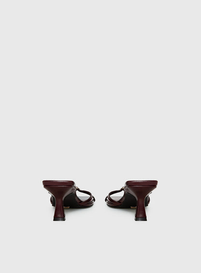 Billini Tesni Buckle Detail Heels Berry Shine