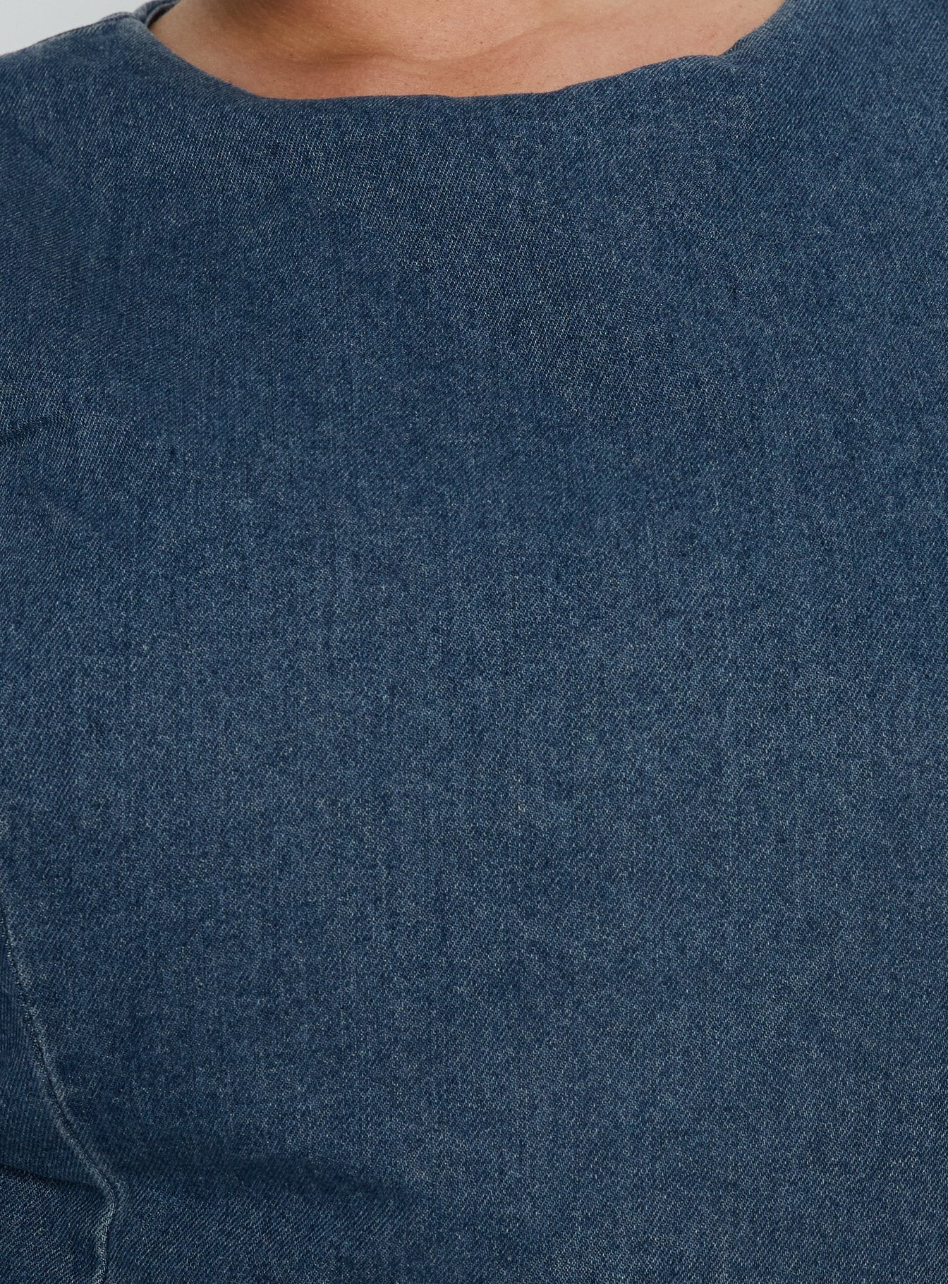 Ainsleigh Shift Denim Romper Mid Blue Wash Curve