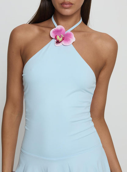 Arnon Flower Detail Romper Blue
