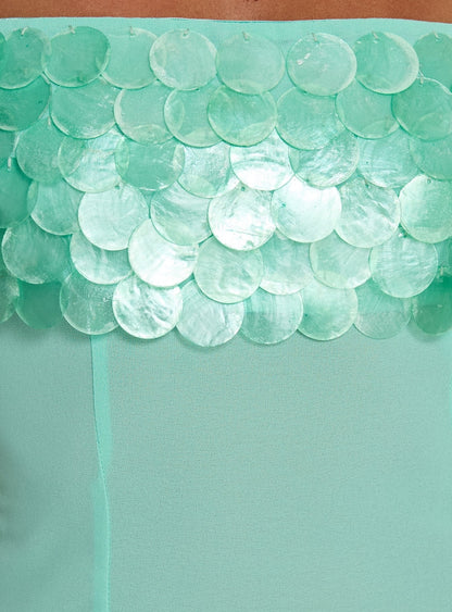 Cassadi Strapless Top Turquoise