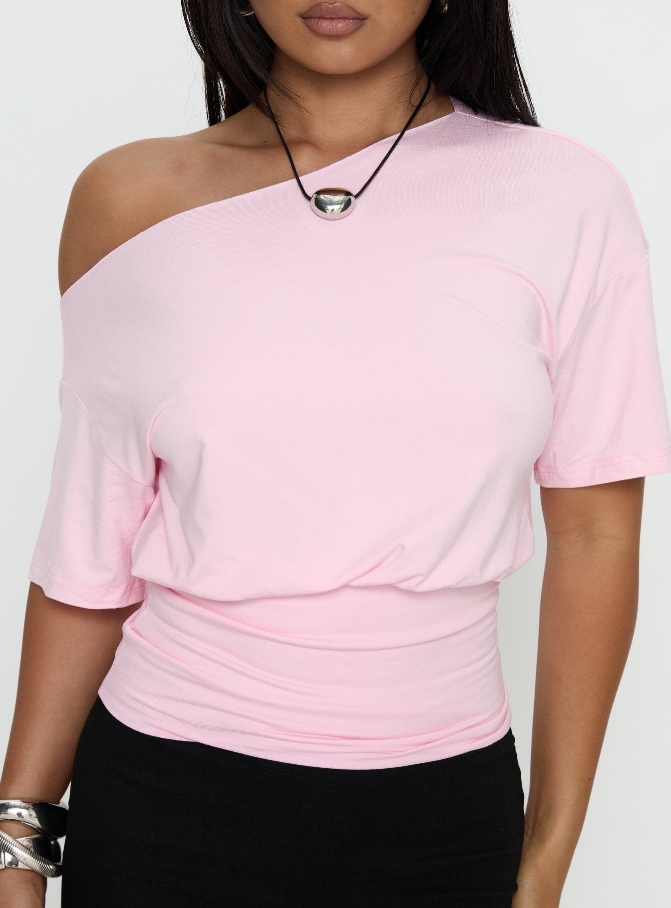 Ashlinn Off Shoulder Drapey Top Baby Pink