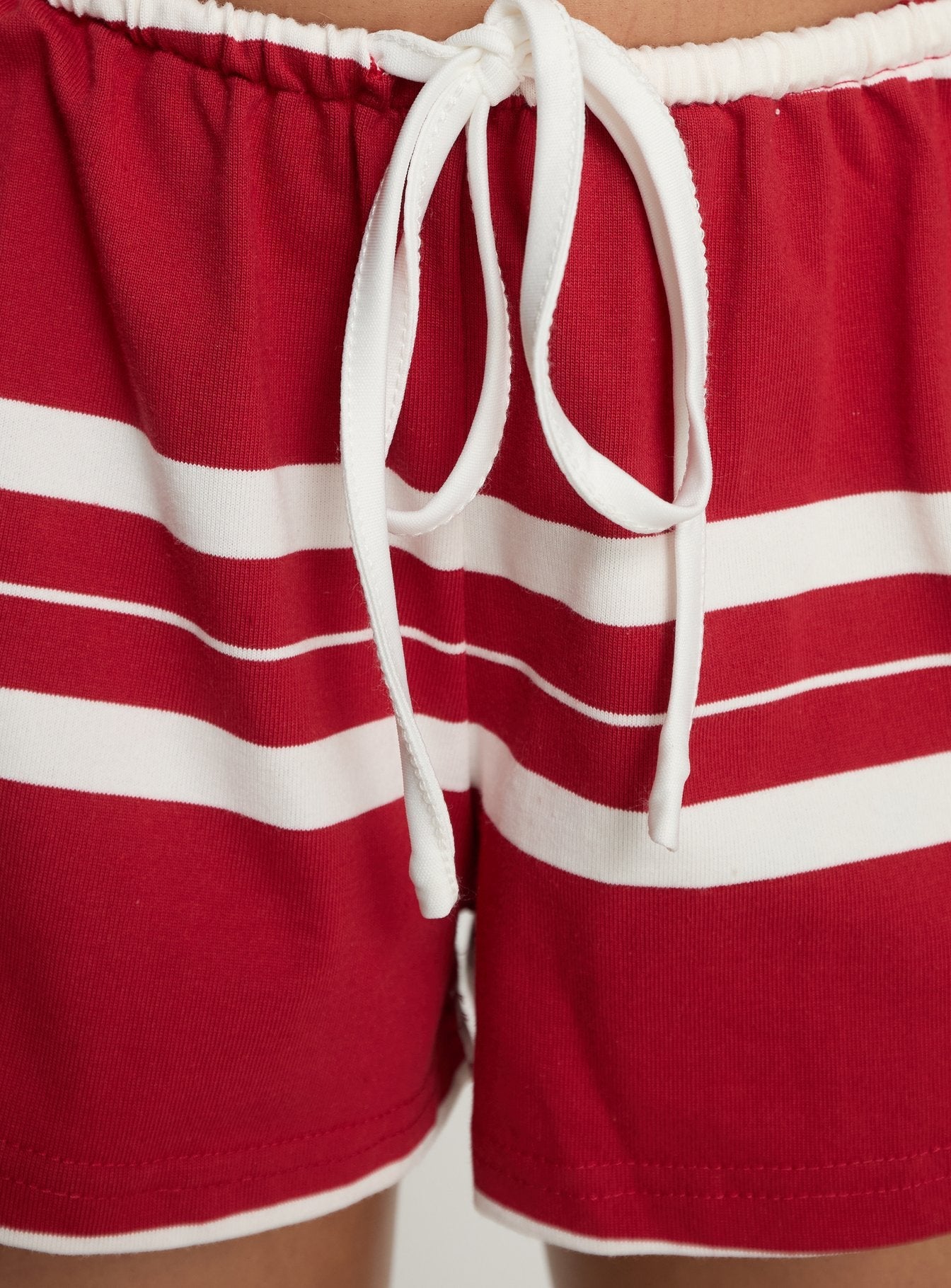 Aaren Drawstring Shorts Red Stripe