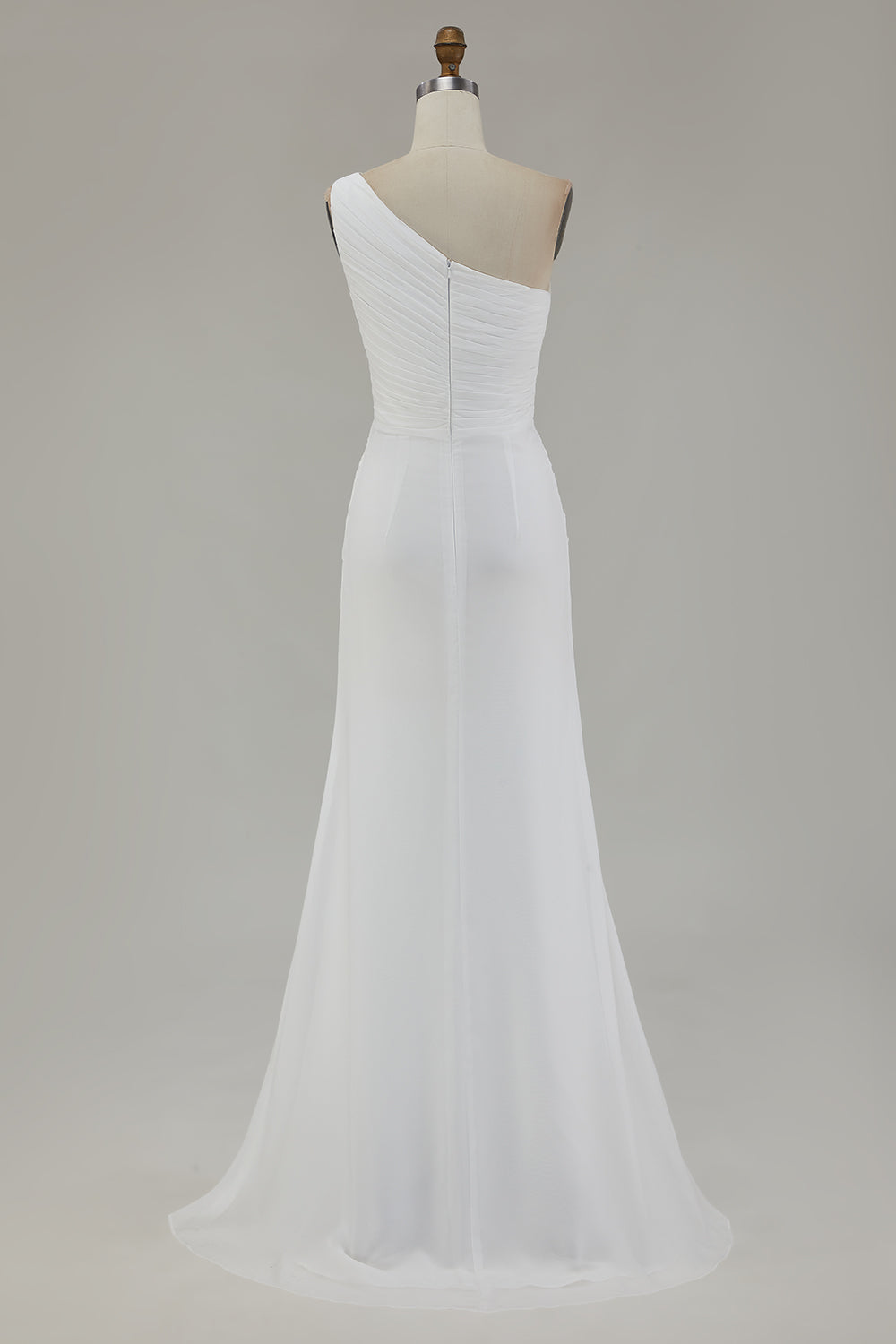 Sky Blue One Shoulder Beach Maxi Formal Dress with Slit