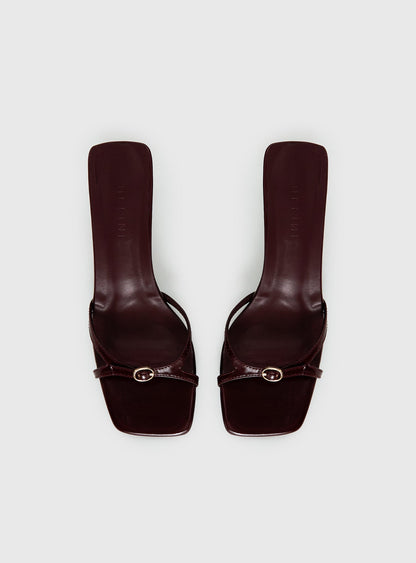 Billini Tesni Buckle Detail Heels Berry Shine