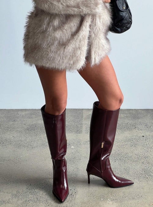 Billini Yasma Knee High Boots Berry Shine