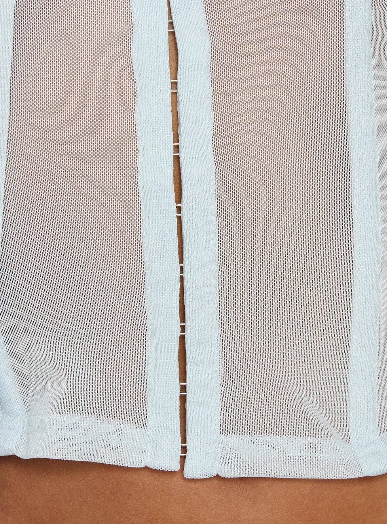 Anistasia Mesh Keyhole Corset Top Icy Blue