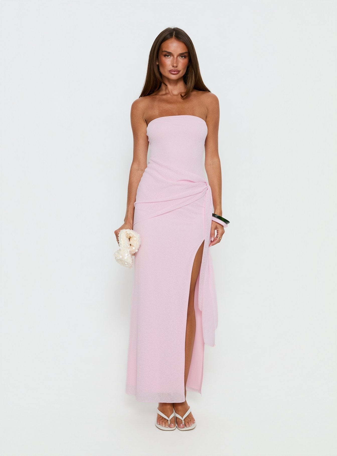 Analeah Strapless Maxi Dress Pink