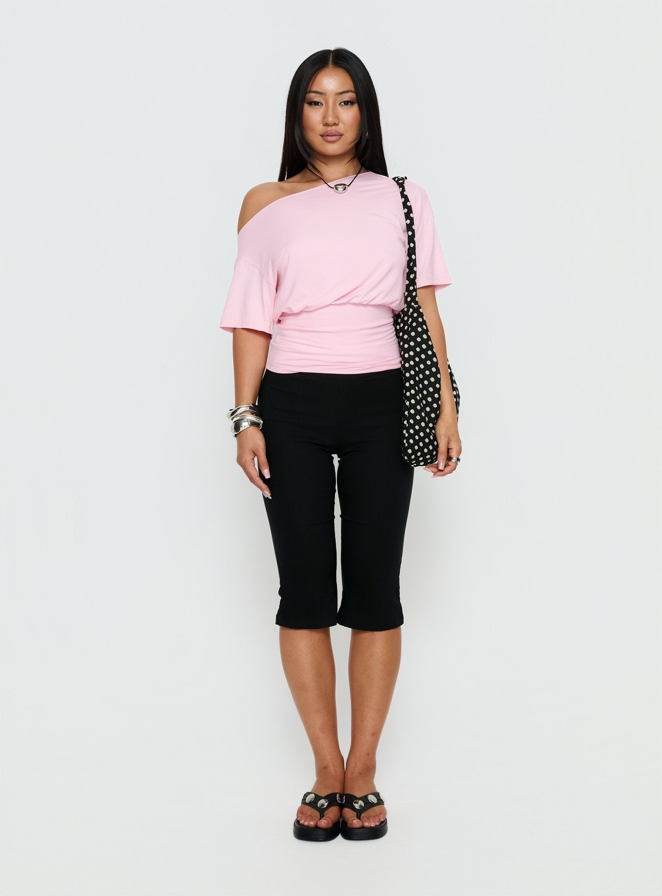 Ashlinn Off Shoulder Drapey Top Baby Pink