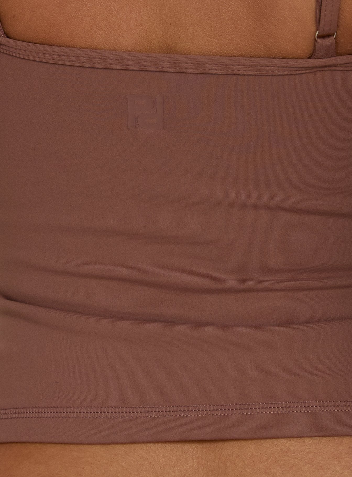 Ascend Layered Halter Tank Top Brown / Pink