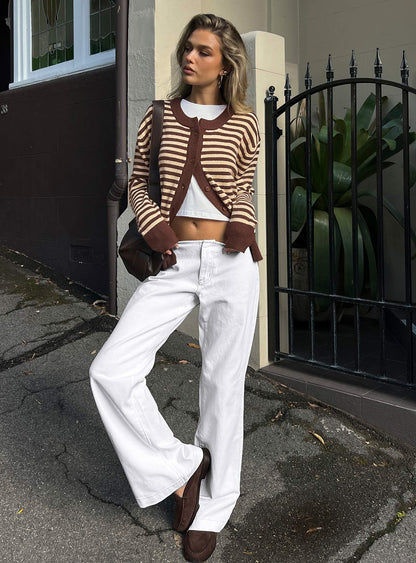 Buenos No Waist Low Rise Straight Leg Jeans White